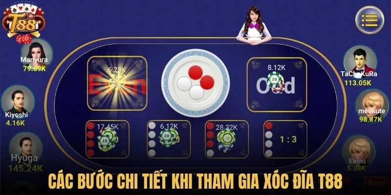 Các bước chi tiết khi tham gia xóc đĩa T88